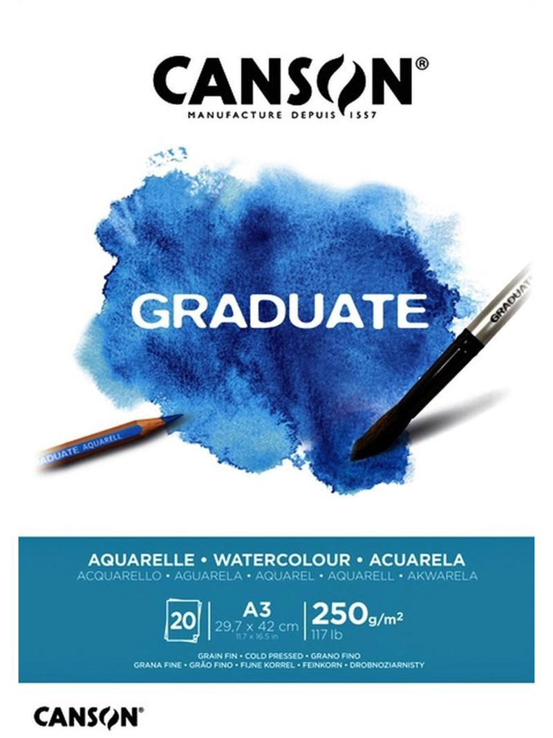 CANSON SULU BOYA BLOĞU GRADUATE A3 250 GR 20 SF 400110375