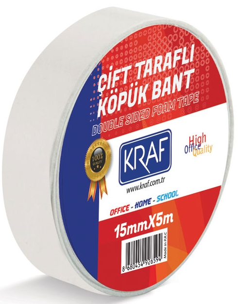 Çift Taraflı Köpük Bant 15 Mm X 5 Metre