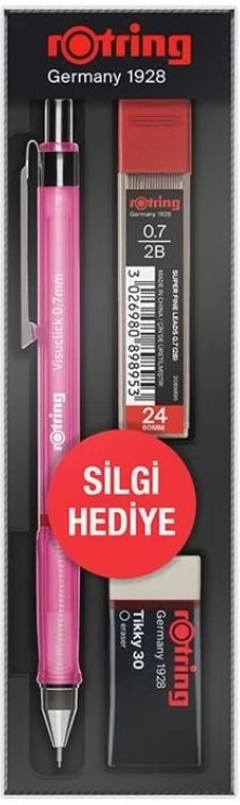 ROTRİNG VERSATİL KALEM VİSUCLİCK OKUL SETİ 0.7 OPAK PEMBE