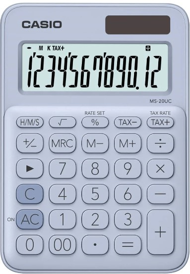 CASIO HESAP MAKİNESİ MASAÜSTÜ MS-20UC-LB 12 HANE