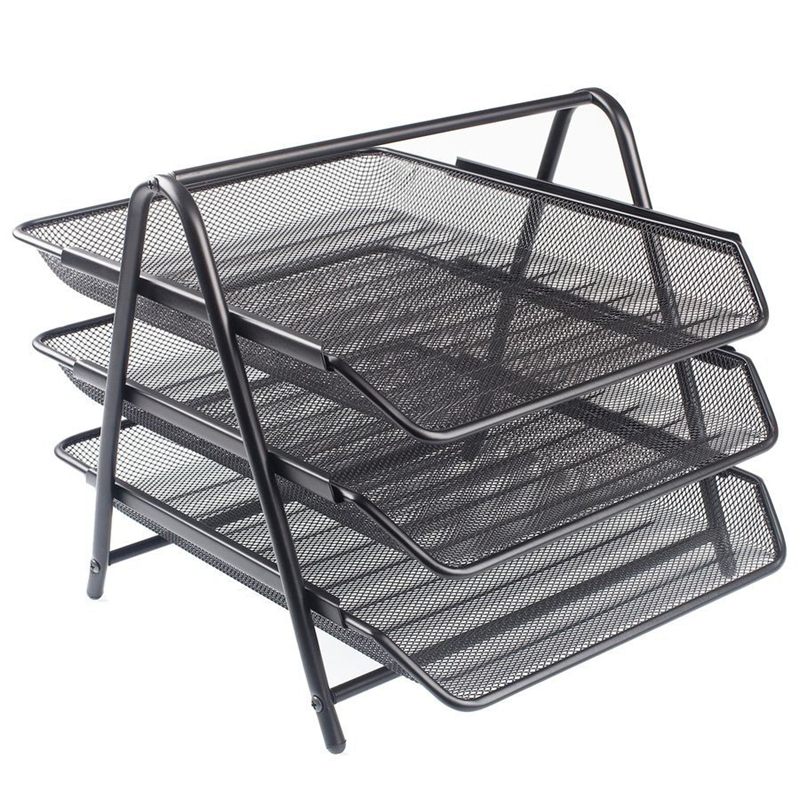 KRAF Perfore Evrak Rafı Metal 3 Katlı Siyah (460G)