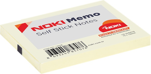 NOKİ MEMO YAPIŞKANLI NOT KAĞIDI 75x102 100 YP 12008 SARI