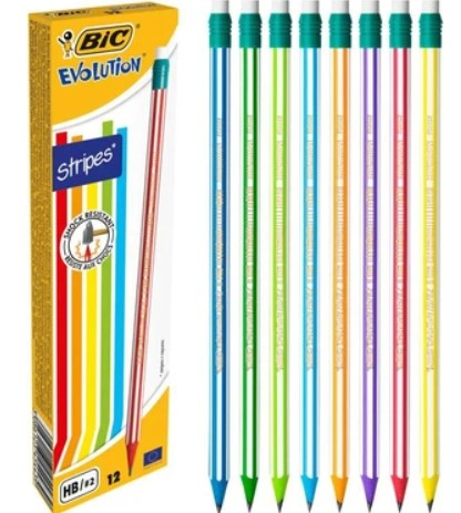 BIC KURŞUN KALEM EVOLUTION SİLGİLİ 12 Lİ 8960342