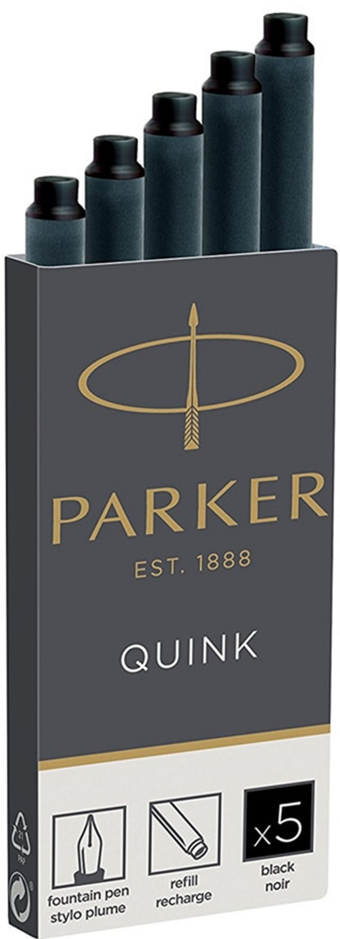PARKER DOLMA KALEM KARTUŞU QUINK SİYAH 5 Lİ 1950382