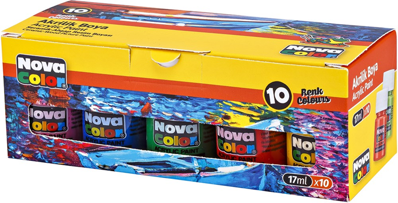 NOVA COLOR AKRİLİK BOYA ŞİŞE 17 ML 10 LU NC-2007