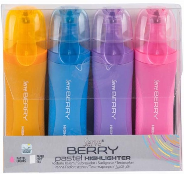 SERVE FOSFORLU KALEM BERRY SET 4 LÜ PASTEL BRFKP4PS