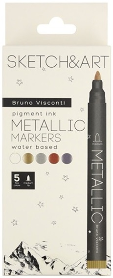 BRUNO VISCONTI METALİK MARKER SKETCH & ART 5 RENK 22-0096