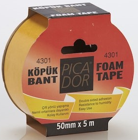 PICADOR ÇİFT TARAFLI BANT KÖPÜK ASKILI 4301 50MMX5MT KO005