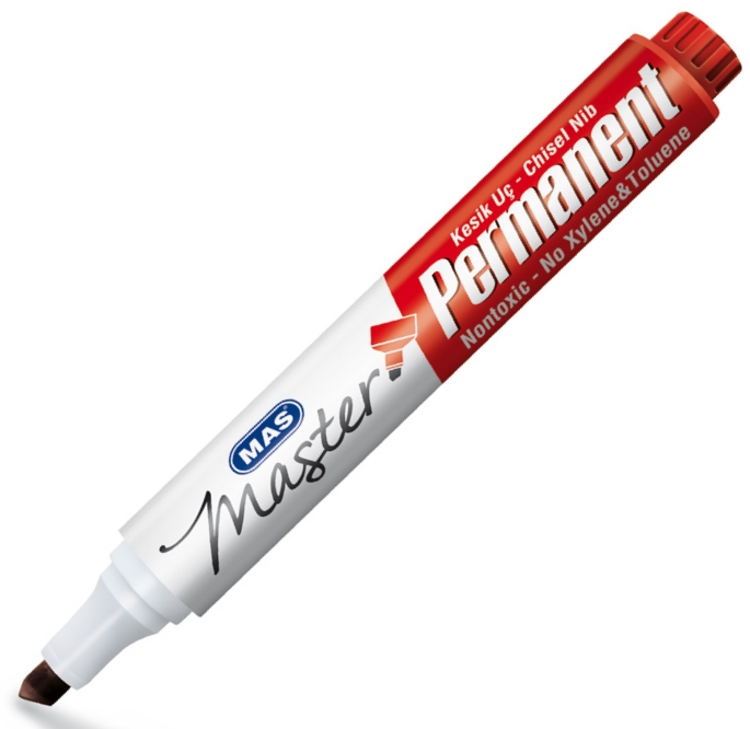 MAS PERMANENT MARKÖR KESİK UÇ KIRMIZI 6408