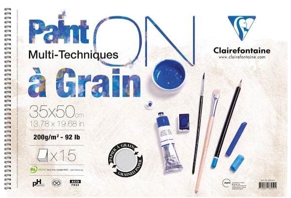 CLAIREFONTAINE RESİM ve ÇİZİM BLOĞU PAINT-ON A GRAIN SPİRALLİ 35x50 200 GR 15 YP PD966250