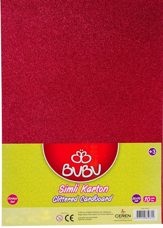 BU-BU FON KARTONU 50x70 SİMLİ KIRMIZI 10 LU BUBU-FK0012