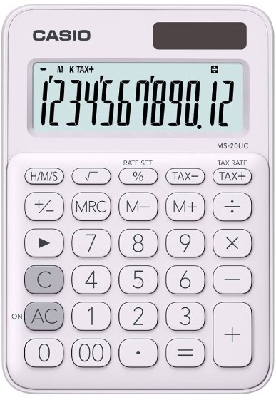 CASIO HESAP MAKİNESİ MASAÜSTÜ MS-20UC-WE 12 HANE