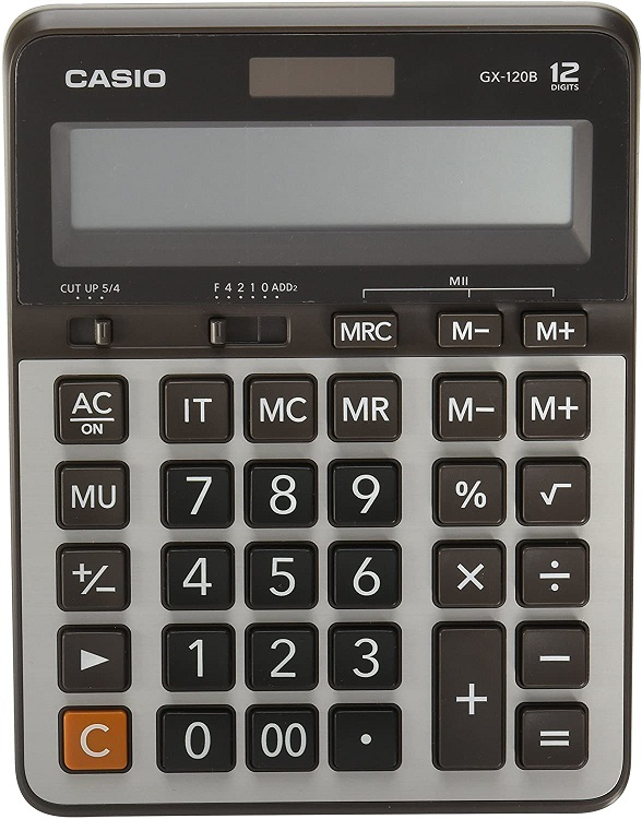 CASIO HESAP MAKİNESİ MASAÜSTÜ GX-120B 12 HANE