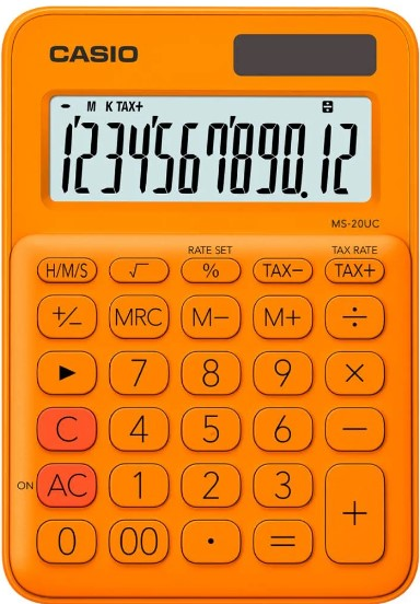 CASIO HESAP MAKİNESİ MASAÜSTÜ MS-20UC-RG 12 HANE