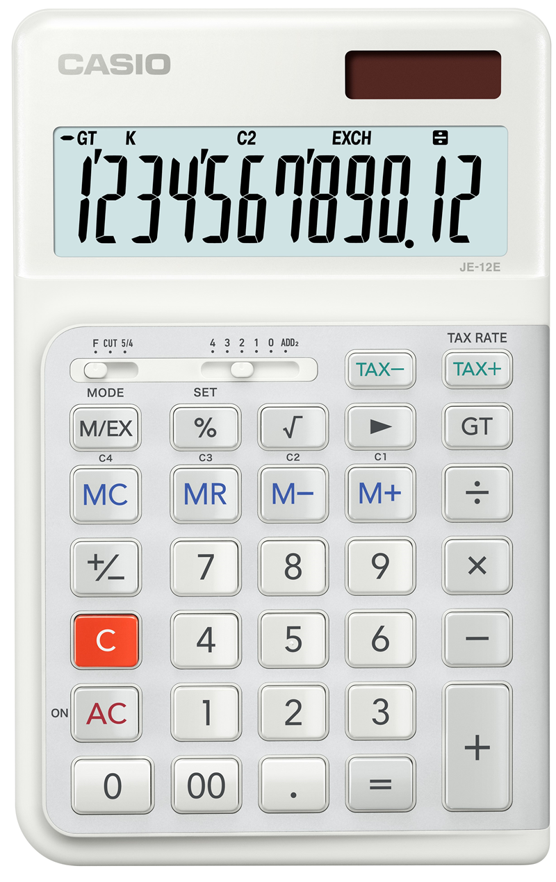 CASIO HESAP MAKİNESİ MASAÜSTÜ JE-12E-WE-W-DP