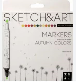 BRUNO VISCONTI TWIN MARKER SKETCH & ART 12 RENK SONBAHAR PEYZAJ 22-0076/06