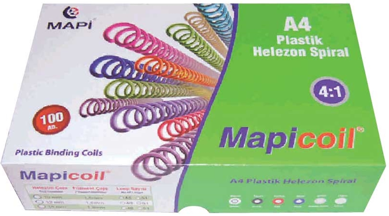 MAPİ SPİRAL PLASTİK HELEZON 4:1 22MM ŞEFFAF 50 ADET 48 LOP 2352204