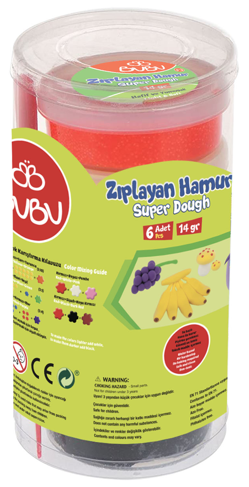 BU-BU ZIPLAYAN HAMUR 6'LI PVC BUBU-HA0006
