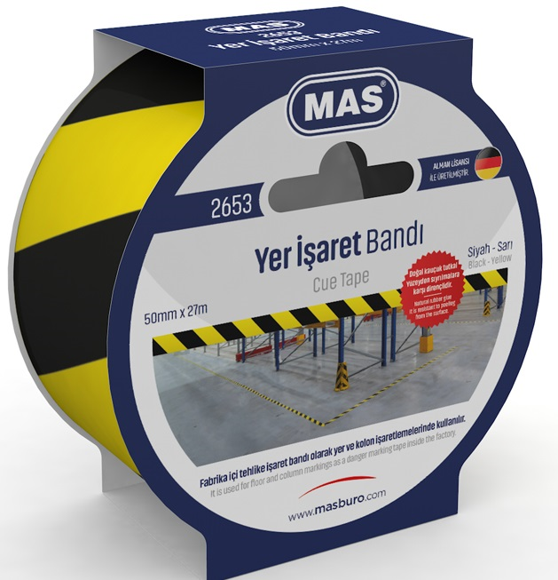 MAS YER İŞARET BANDI 50MM X 27M 2653 SARI & SİYAH
