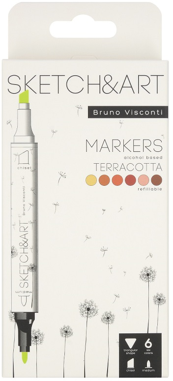 BRUNO VISCONTI TWIN MARKER SKETCH & ART 6 RENK TERRACOTA 22-0081/07