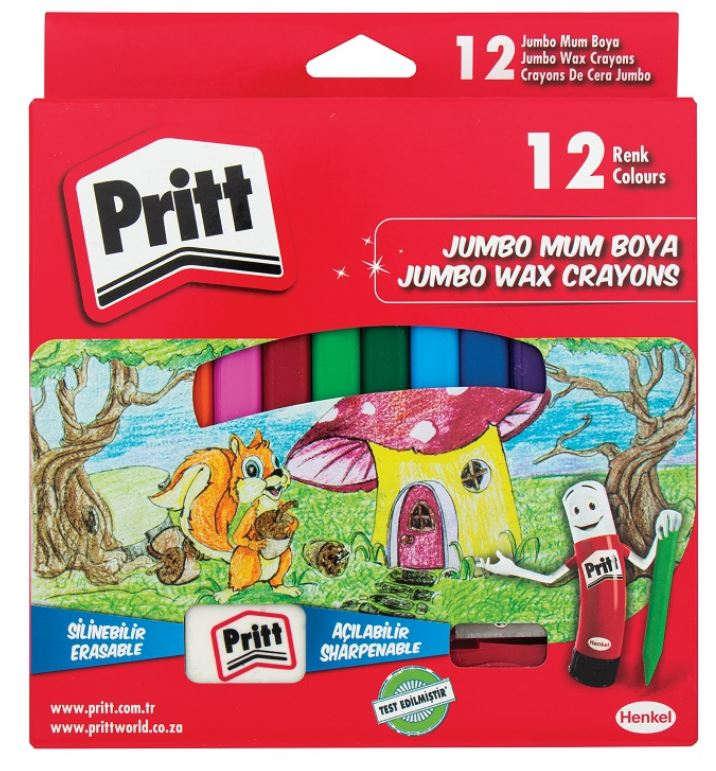 PRITT PASTEL BOYA SİLİNEBİLİR JUMBO 12 RENK 1655739