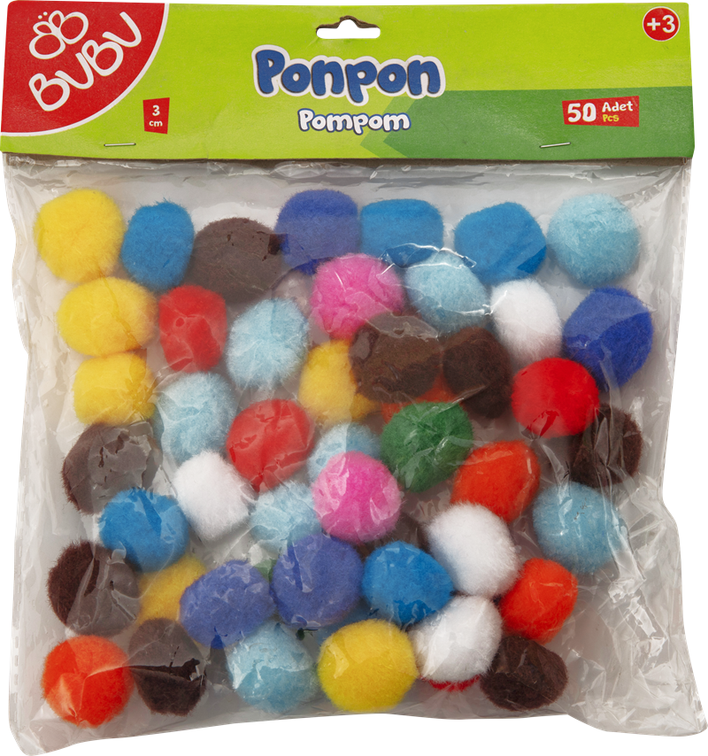 BU-BU PONPON 3CM 25'Lİ KARMA BUBU-PON003