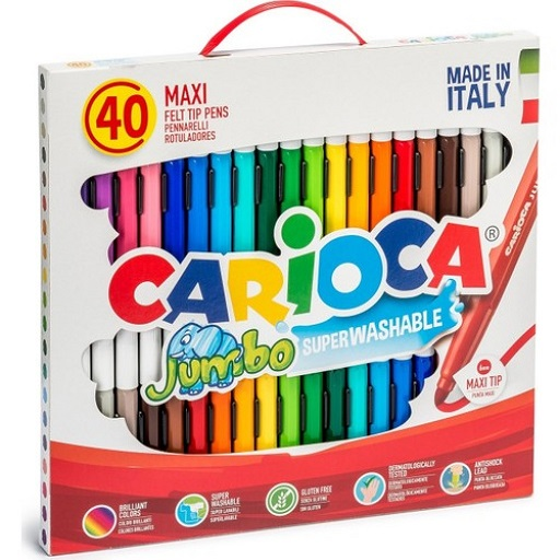 CARIOCA KEÇELİ BOYA KALEMİ JUMBO SÜPER YIKANABİLİR 40'LI 41257