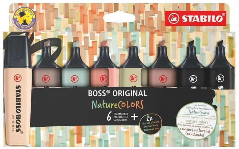 STABILO FOSFORLU KALEM BOSS NATURECOLORS SET 8 Lİ 70/8-2-1