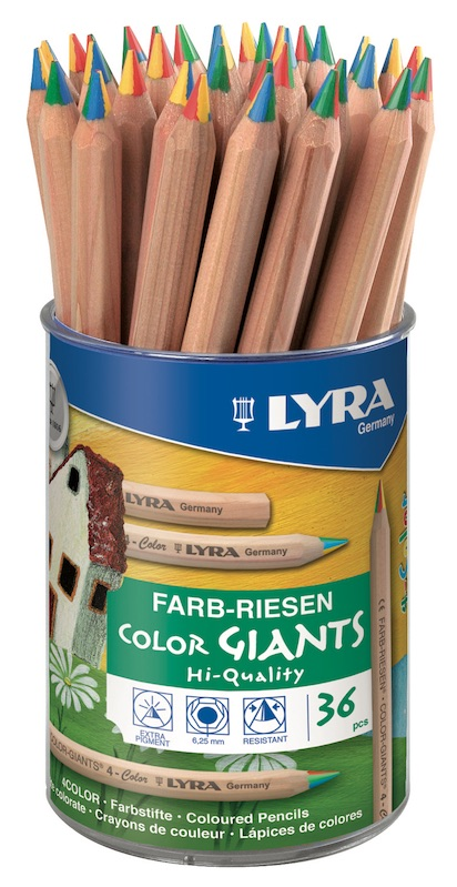 LYRA KURU BOYA COLOR GIANTS GÖKKUŞAĞI KALEMİ 4 COLOR 36 LI POT L3933365