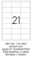 TANEX LASER ETİKET TW-2421 66.5 X 41 MM 100 LÜ