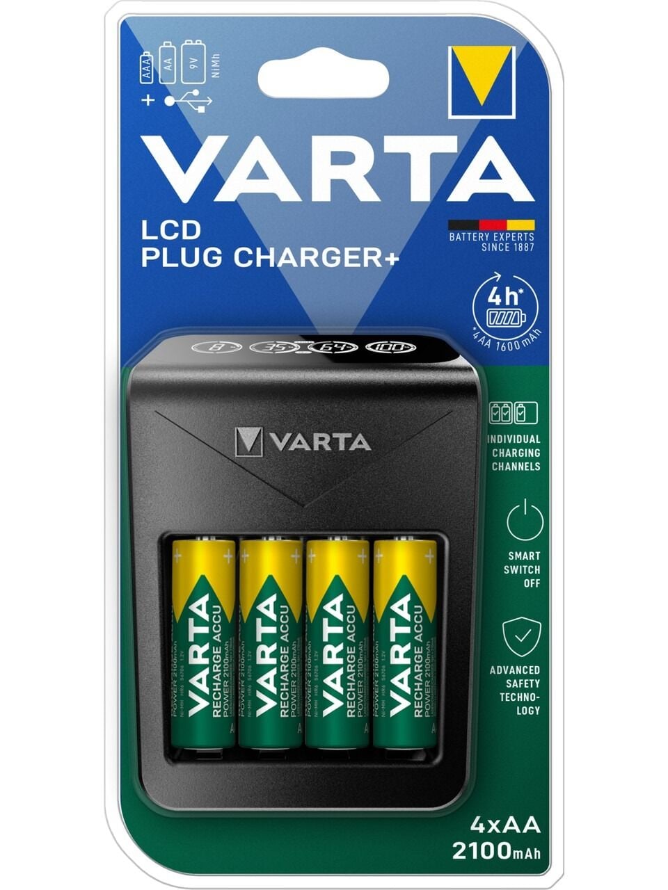 VARTA LCD PLUG ŞARJ ALETİ (4*2100 MH PİL HEDİYELİ) 57687101441