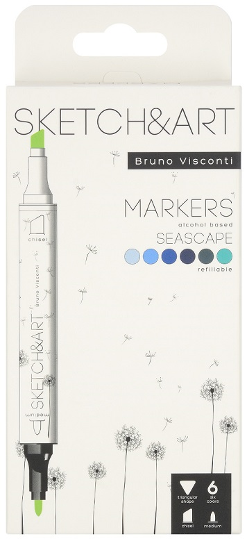 BRUNO VISCONTI TWIN MARKER SKETCH & ART 6 RENK DENİZ MANZARASI 22-0081/10