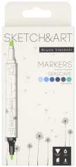 BRUNO VISCONTI TWIN MARKER SKETCH & ART 6 RENK DENİZ MANZARASI 22-0081/10
