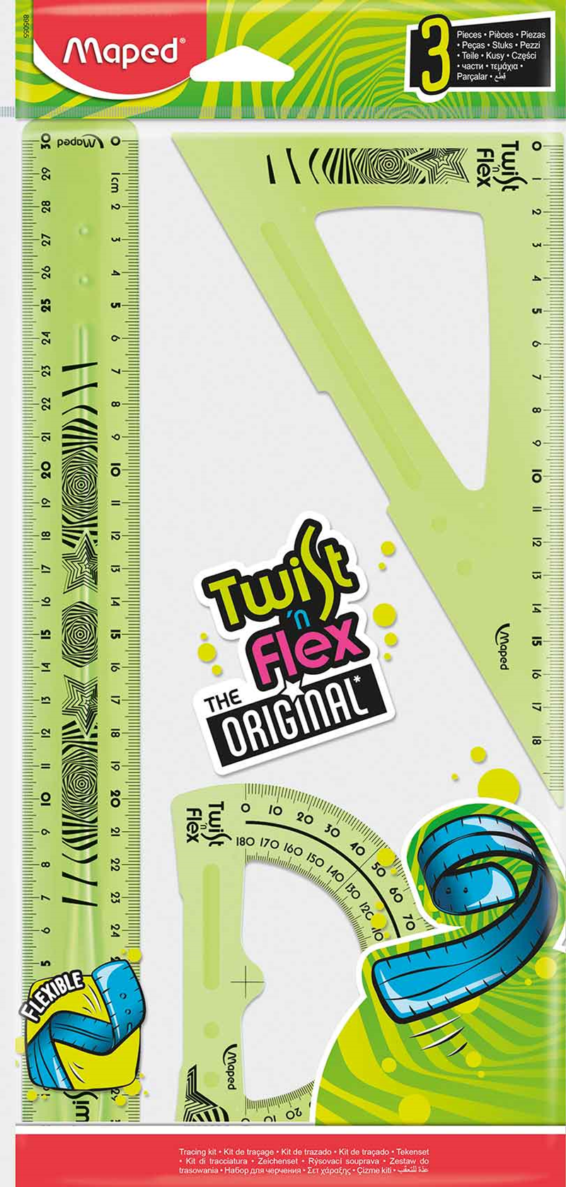 MAPED CETVEL SETİ TWIST'N FLEX ESNEK 30 CM 895055