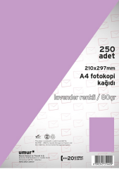 UMUR RENKLİ FOTOKOPİ KAĞIDI A4 80 GR 250 Lİ LAVENDER (185) 30009262