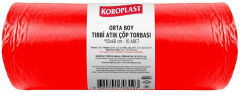 KOROPLAST ÇÖP TORBASI ORTA 55x60 TIBBİ ATIK BASKILI 355 GR 10 LU 100 MİC. ST01500412