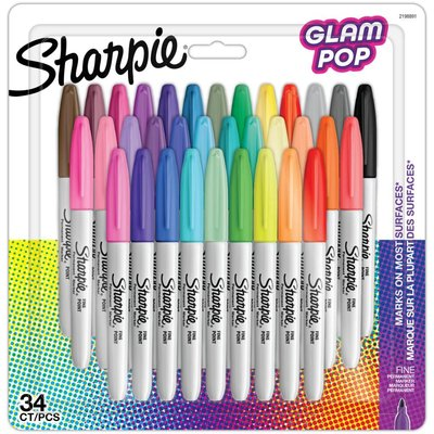 SHARPIE PERMANENT SET FINE 34 LÜ GLAM POP 2198891