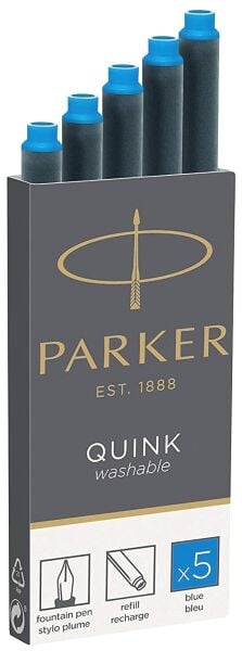PARKER DOLMA KALEM KARTUŞU QUINK YIKANABİLİR MAVİ 5 Lİ 1950383