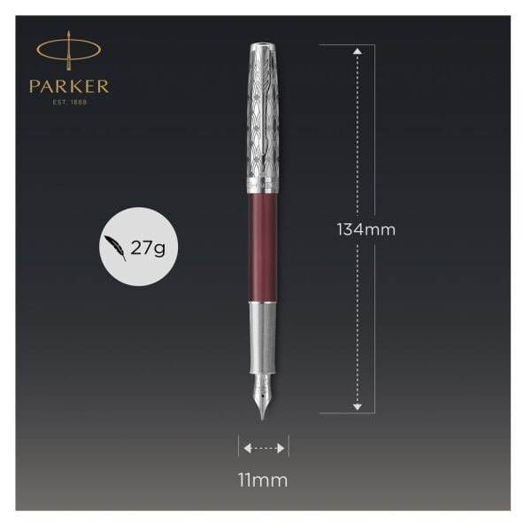 PARKER DOLMA KALEM SONNET CT METAL KIRMIZI 18K F UÇ 2119650