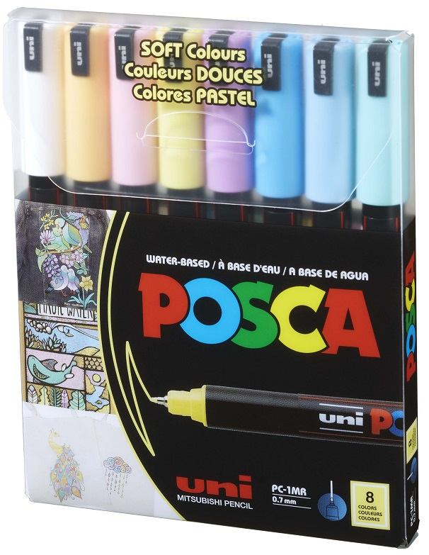 UNİ POSTER MARKÖRÜ POSCA SET PC-1MR/8C SC SOFT RENK 8 Lİ