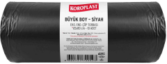 KOROPLAST ÇÖP TORBASI EKO END.SİYAH BÜYÜK 65x80 80 GR 10 LU 15 MİC. ST01500336