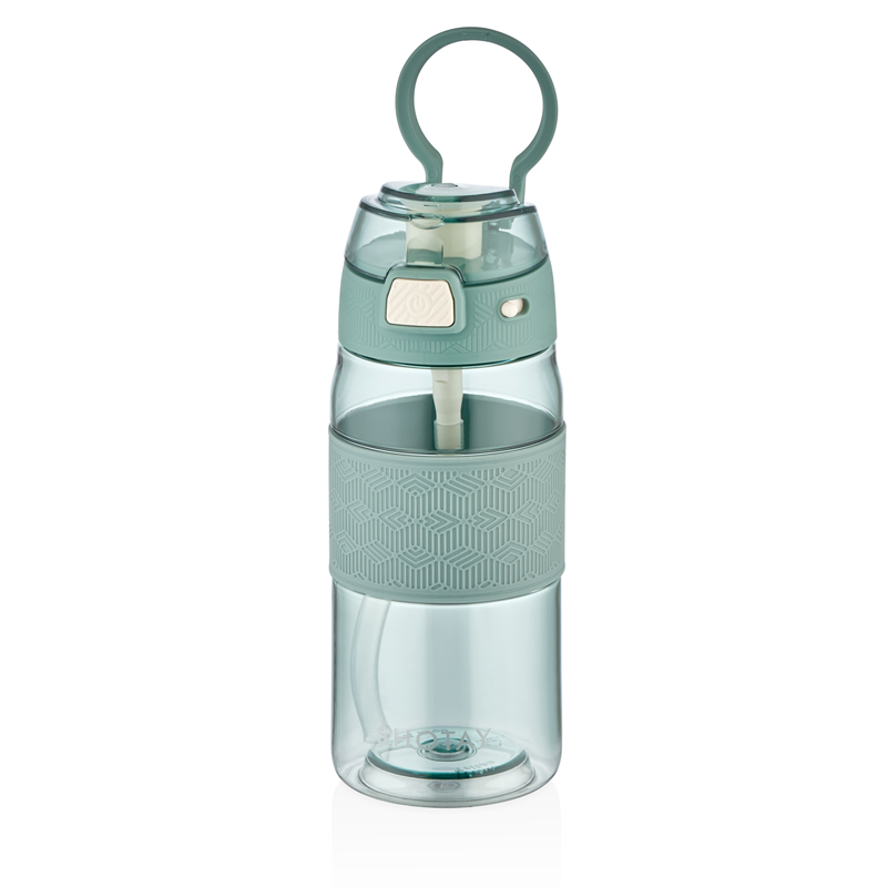 SHOTAY MATARA TRITAN  600 ML ŞEFFAF KAPAKLI ŞERİTLİ SHT-ST-7202