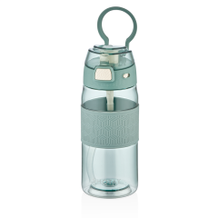 SHOTAY MATARA TRITAN  600 ML ŞEFFAF KAPAKLI ŞERİTLİ SHT-ST-7202