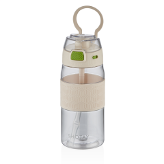 SHOTAY MATARA TRITAN  600 ML ŞEFFAF KAPAKLI ŞERİTLİ SHT-ST-7202
