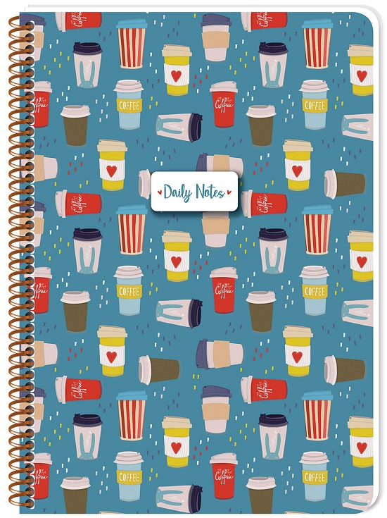 KESKİN DEFTER COFFEE A4 SPİRALLİ KARTON KAPAK 80 YP. KARELİ 384612-99