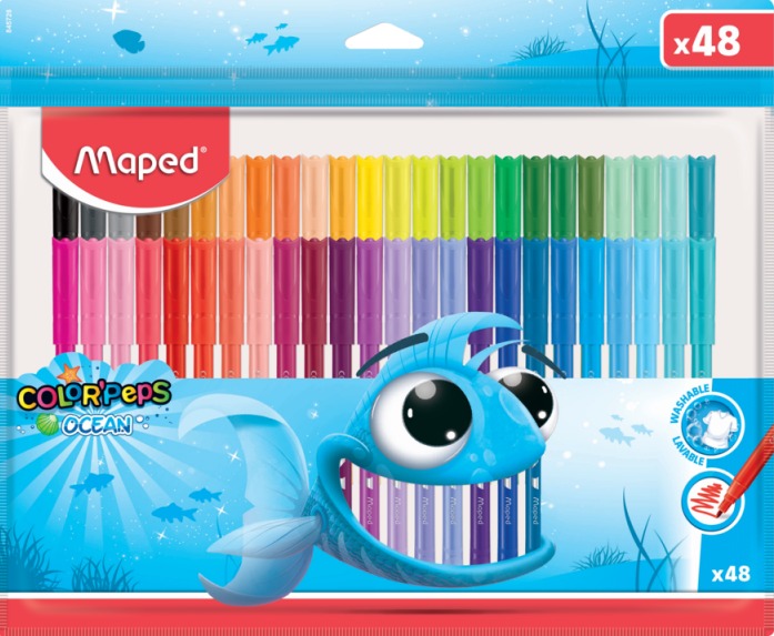 MAPED KEÇELİ KALEM COLOR'PEPS OCEAN 48 Lİ PLASTİK POŞET 845726