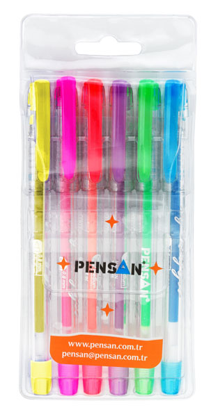 PENSAN JEL KALEM MY-KING 2227 NEON 6 LI SET