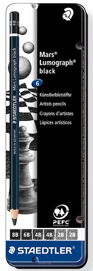 STAEDTLER KURŞUN KALEM DERECELİ MARS LUMOGRAPH BLACK 6 LI SET 100B 6G
