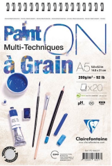 CLAIREFONTAINE RESİM ve ÇİZİM BLOĞU PAINT-ON A GRAIN SPİRALLİ A5 200 GR 20 YP PD966217