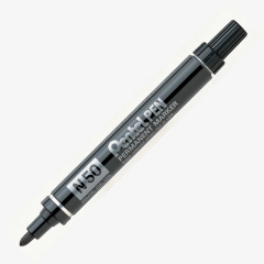 PENTEL PERMANENT MARKÖR N50 YUVARLAK UÇ METAL GÖVDE SİYAH Y N50-A